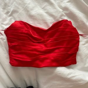 Zara cropped red corset top